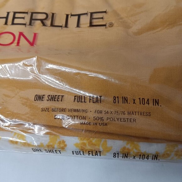 Cannon Royal Family Sheet Full Flat Cameo Rose Gold Yellow Featherlite Vintage - Picture 3 of 10